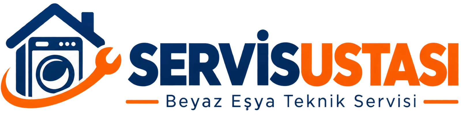 Servis Ustası — lacivert ve turuncu yatay logo